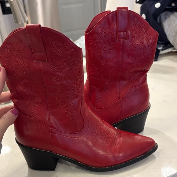 Dream Pairs Red Cowboy Boots - Picture 2 of 4